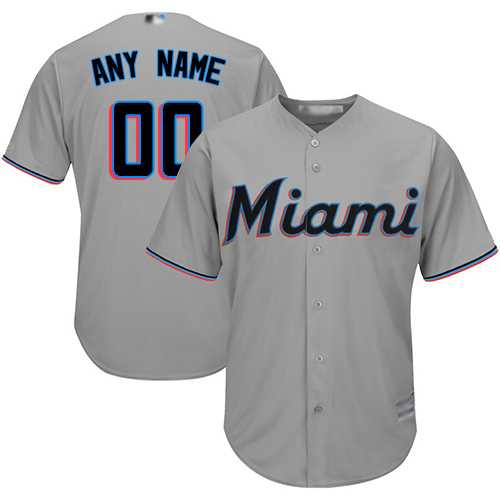 Customized Miami Marlins Replica Gray Baseball Road Cool Base Jersey,We sell and wholesale Customized Miami Marlins Replica Gray Baseball Road Cool Base Jersey on line form chian!